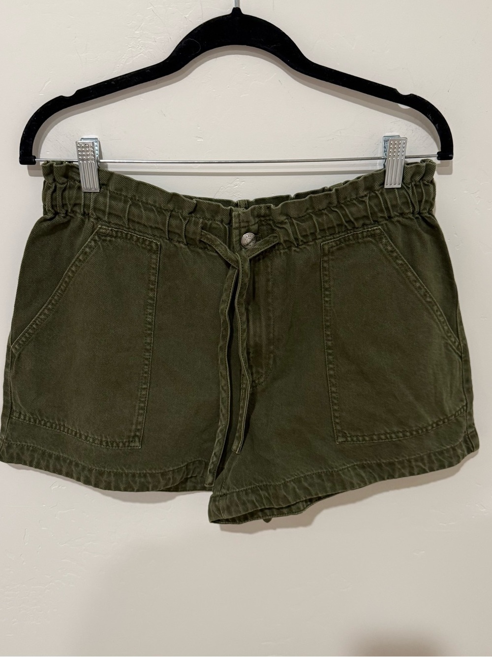 Madewell Olive Drawstring Utility Women's Shorts Medium Casual Summer Vacatiob